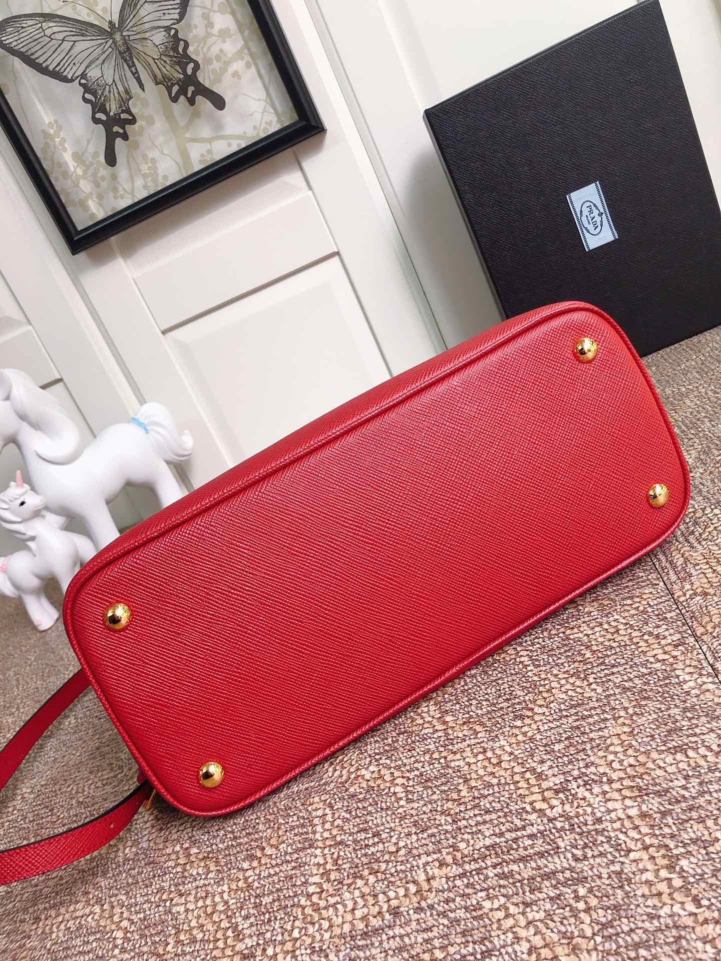 Prada Double Saffiano Leather Bag Shoulder Bag Red 1BG775